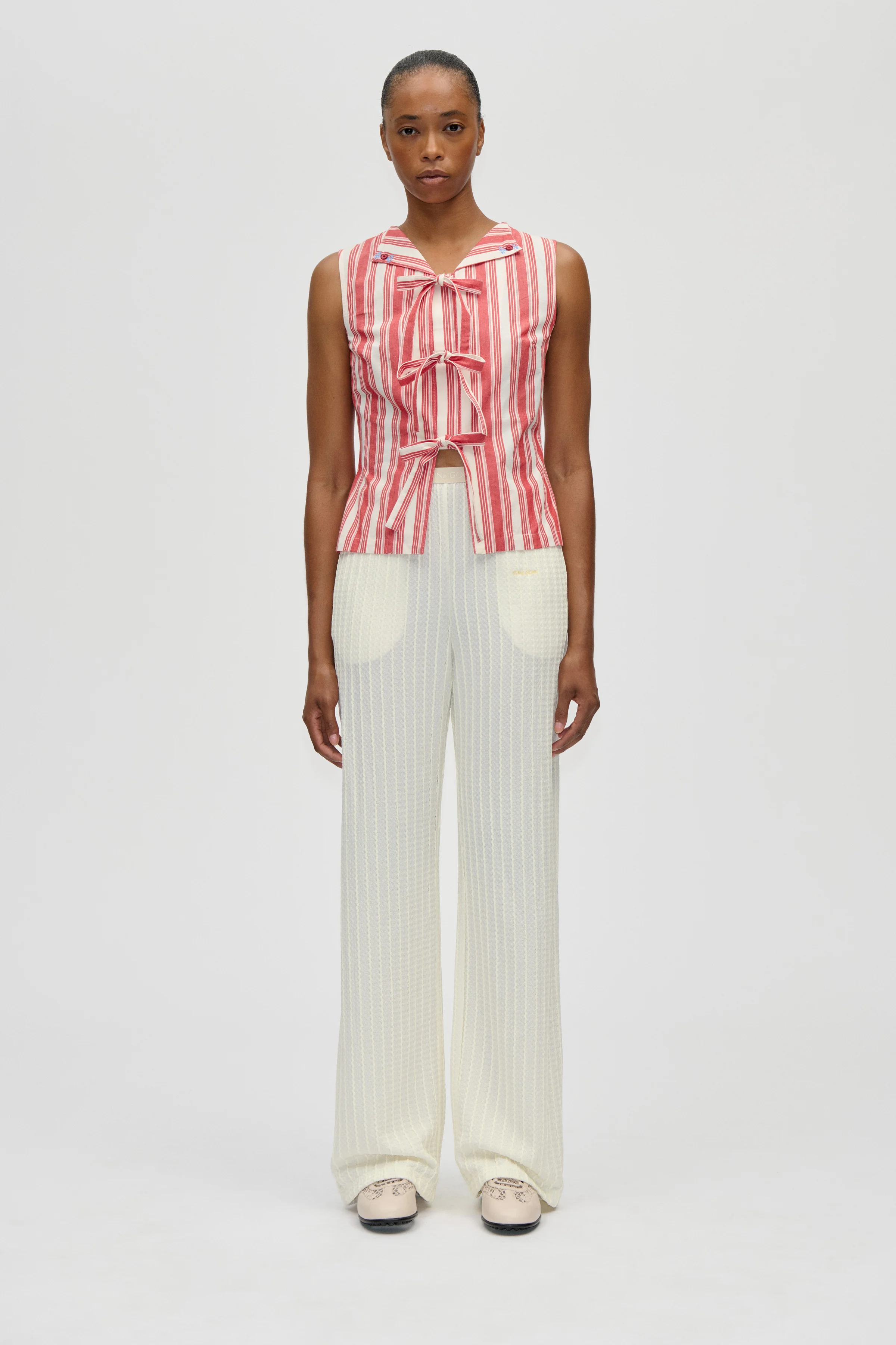 Casual Elasticated Pants - Cream