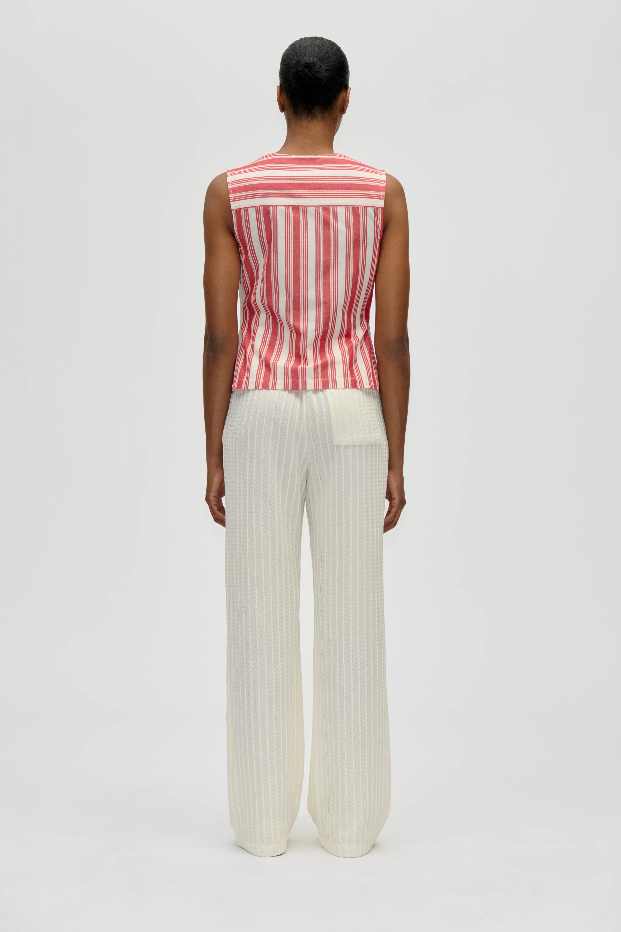 Casual Elasticated Pants - Cream - Image 2