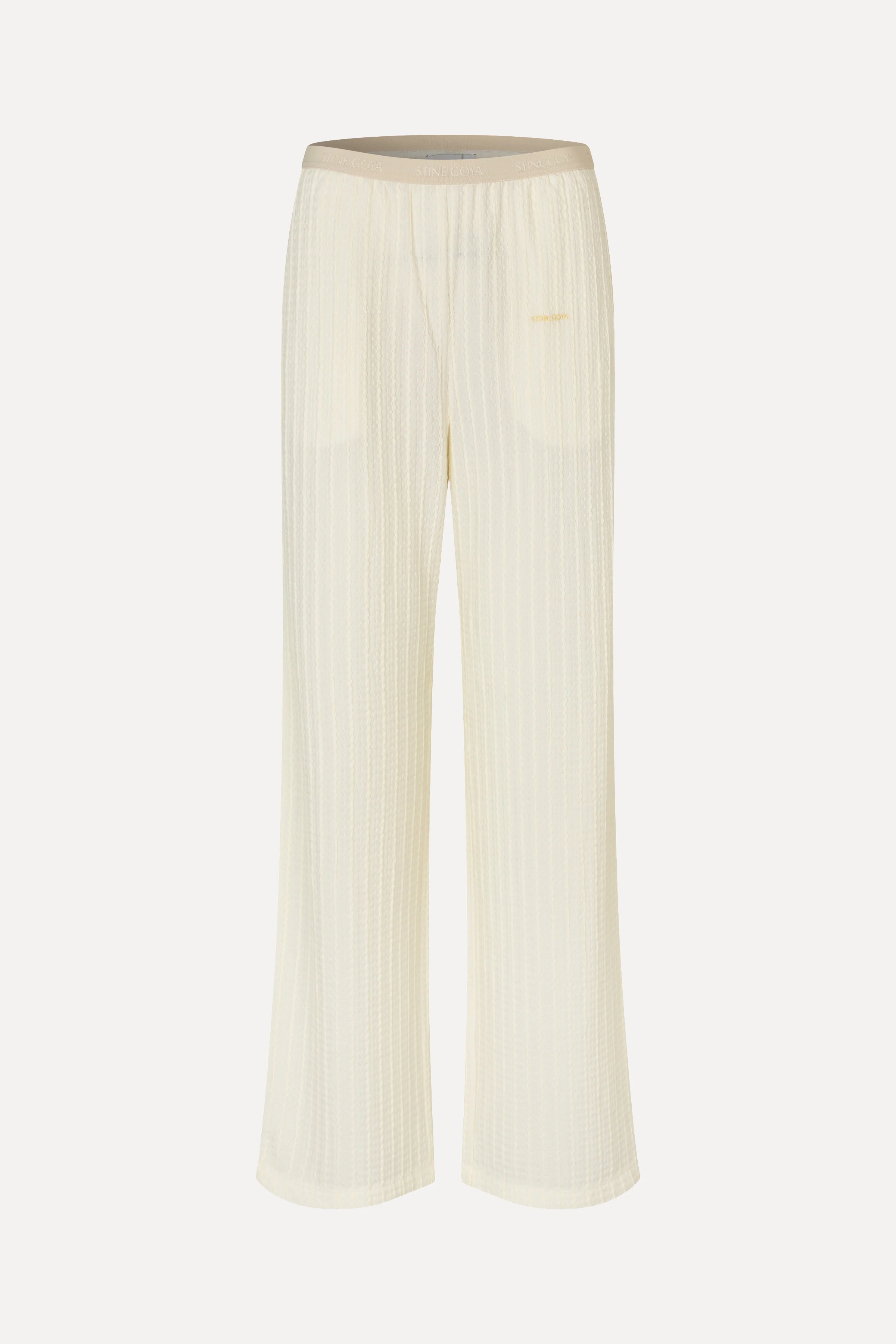 Casual Elasticated Pants - Cream - Image 3