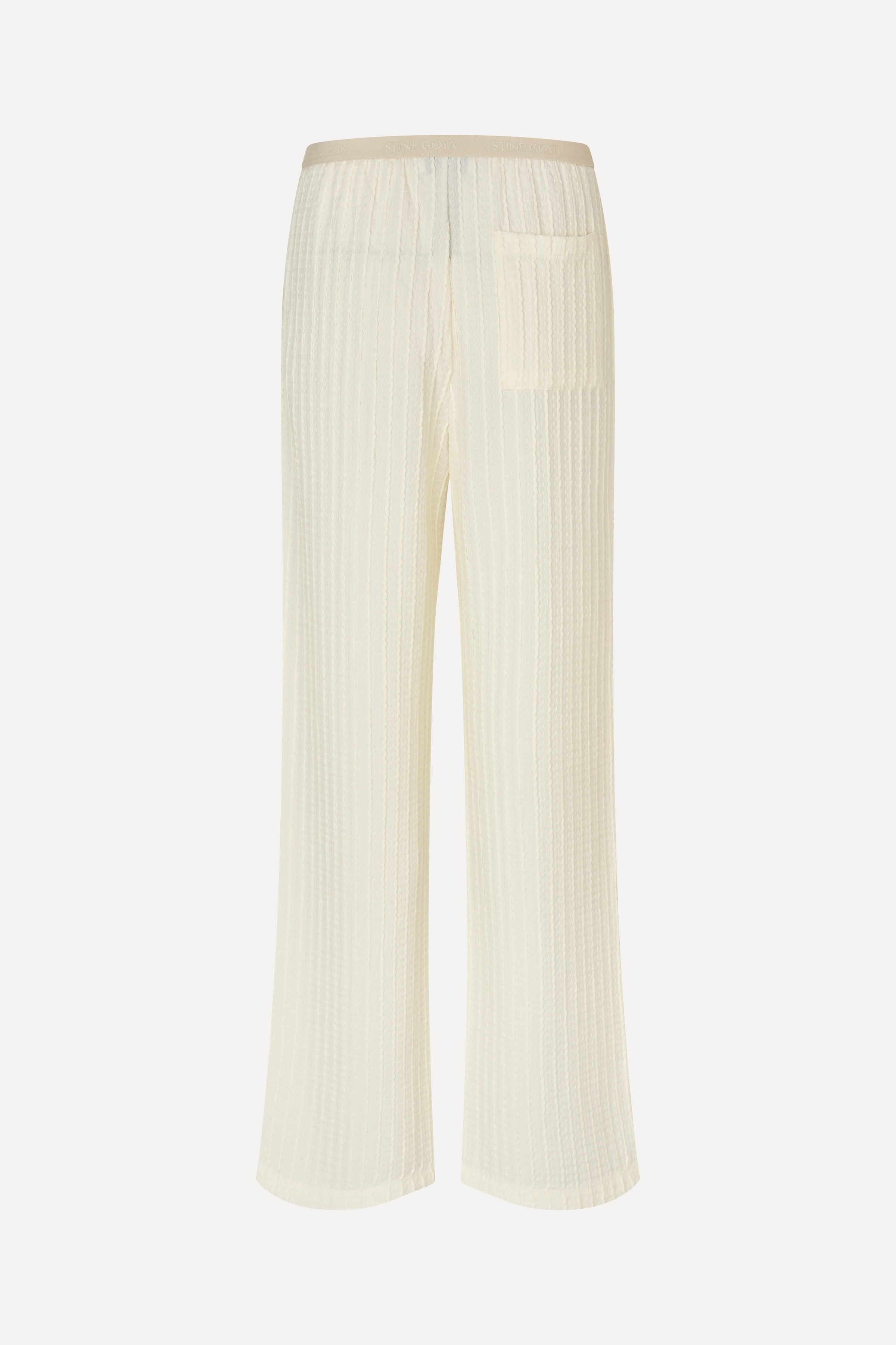 Casual Elasticated Pants - Cream - Image 4