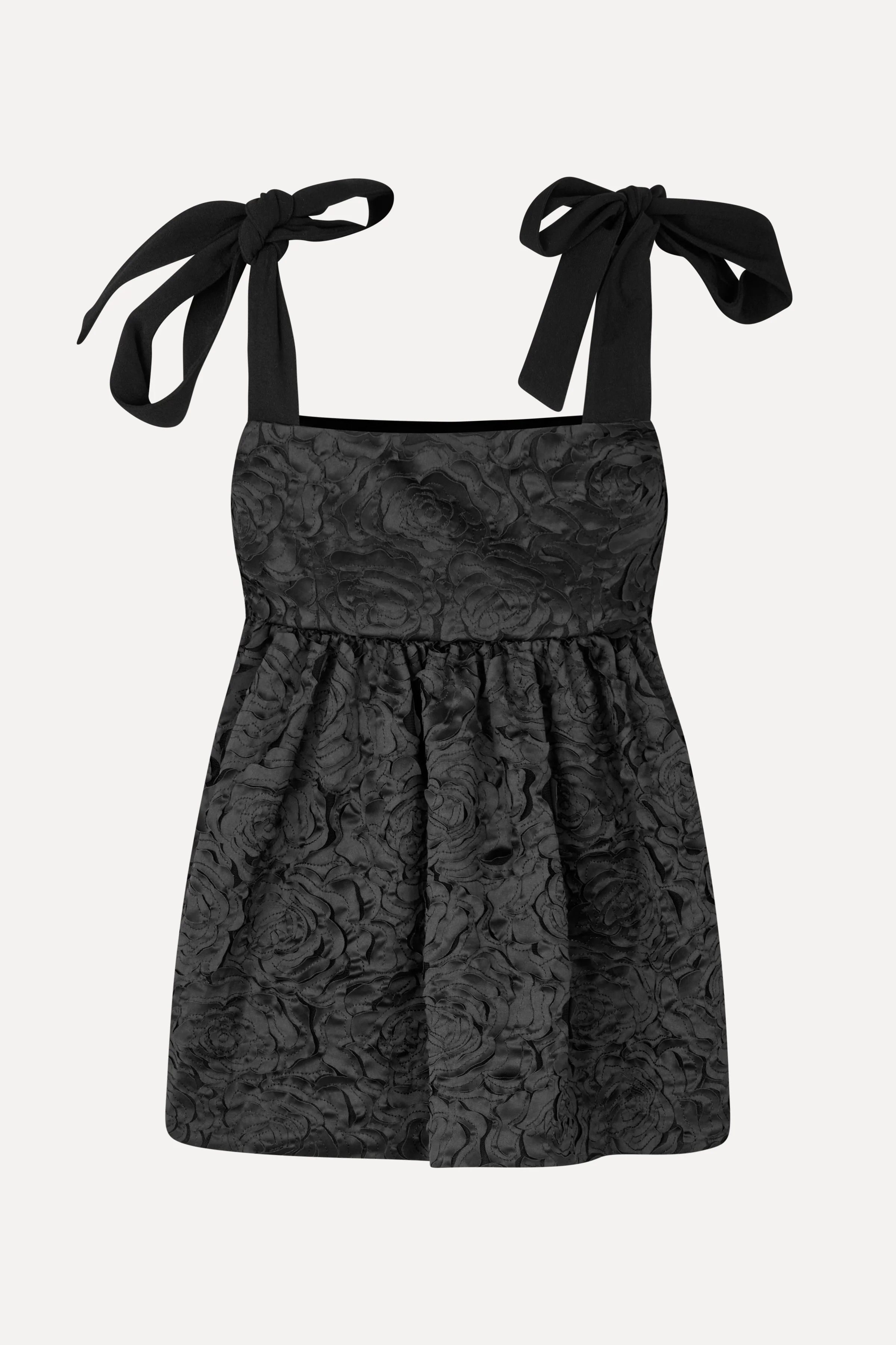 Contrasted Tie Top - Jet Black - Image 2