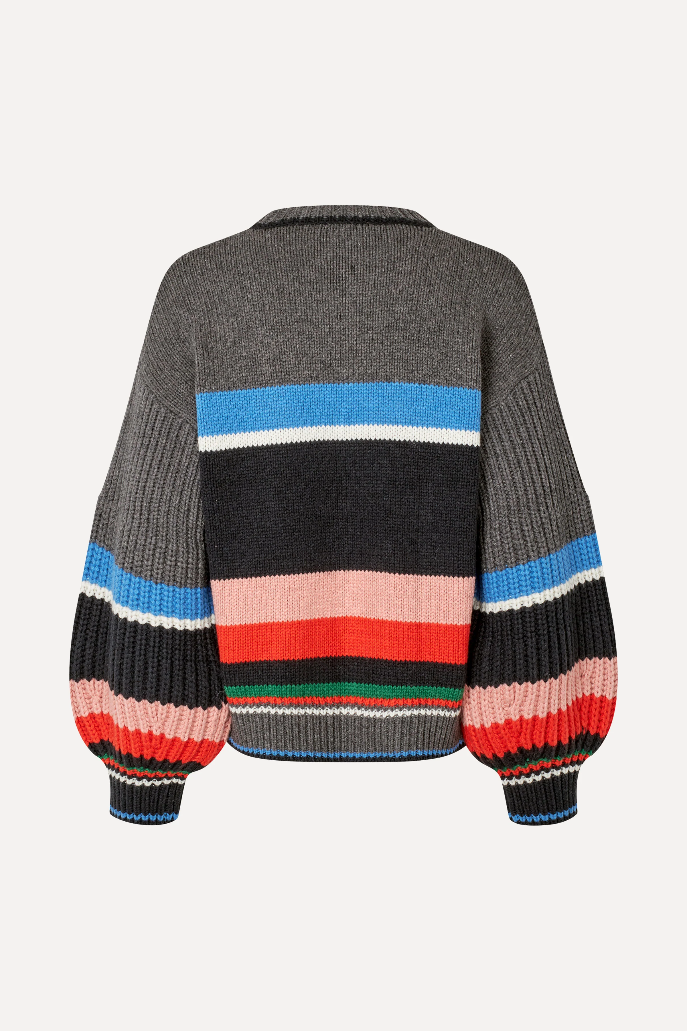 Crewneck Chunky Sleeve Sweater - Chunky Stripes - Image 2