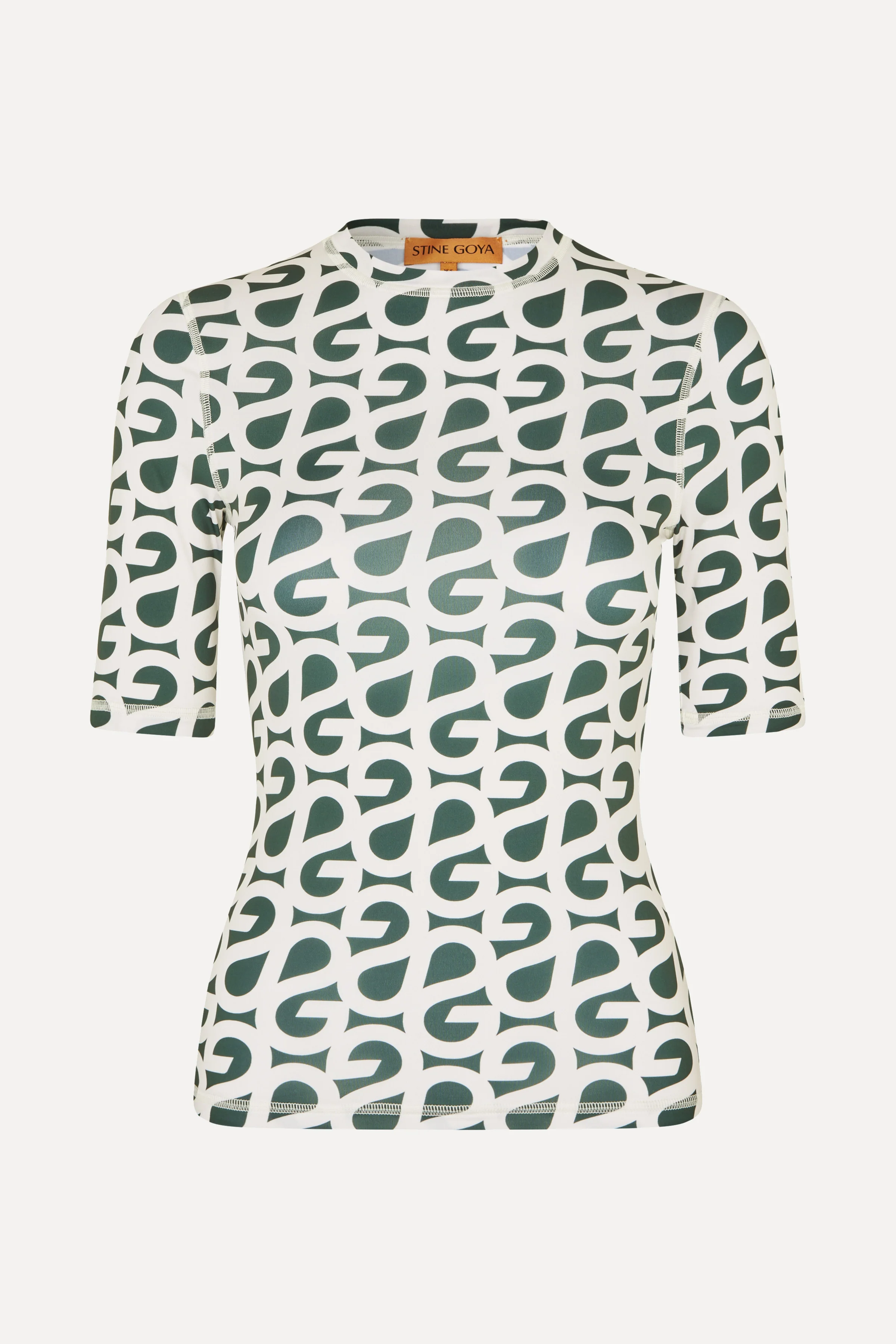 Elastic Short Sleeve T-Shirt - Forest Green Logo