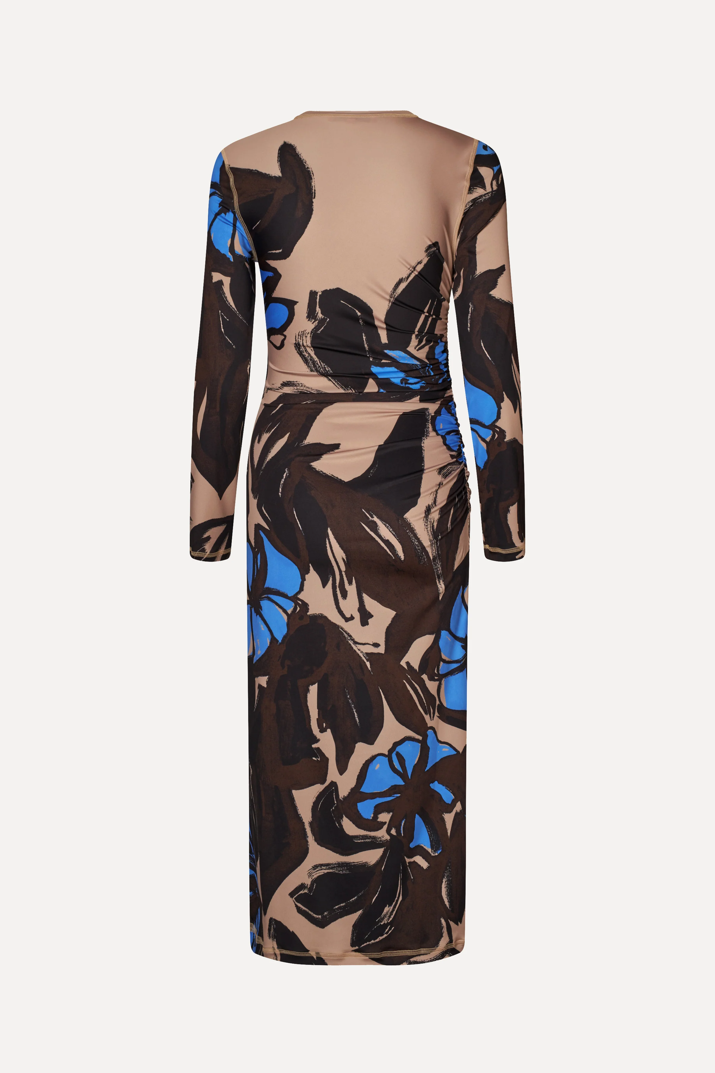 Gathered Long Sleeve Midi Dress - Eccentric Floral - Image 2