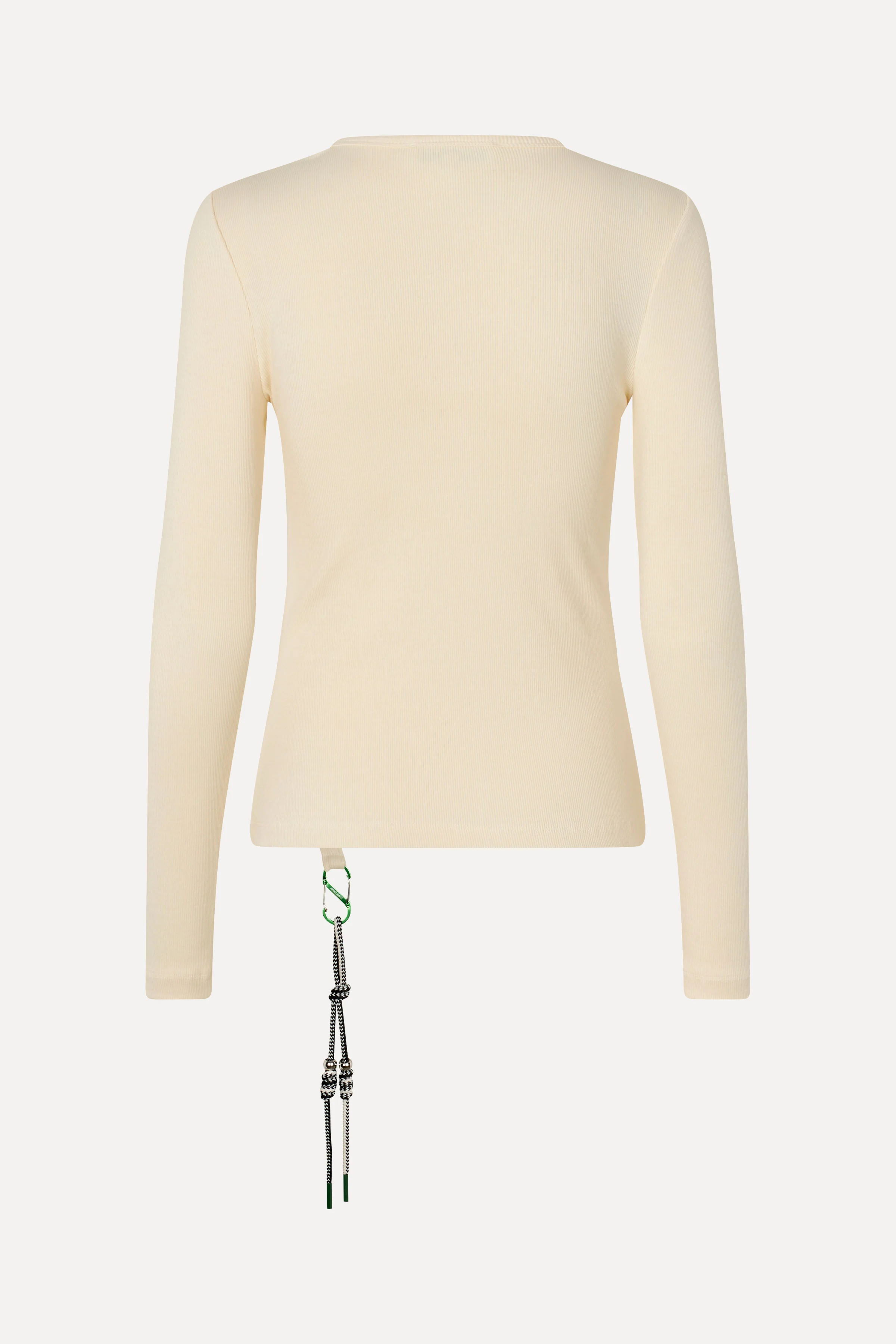 Long Sleeve Carabiner Rib Top - White - Image 2