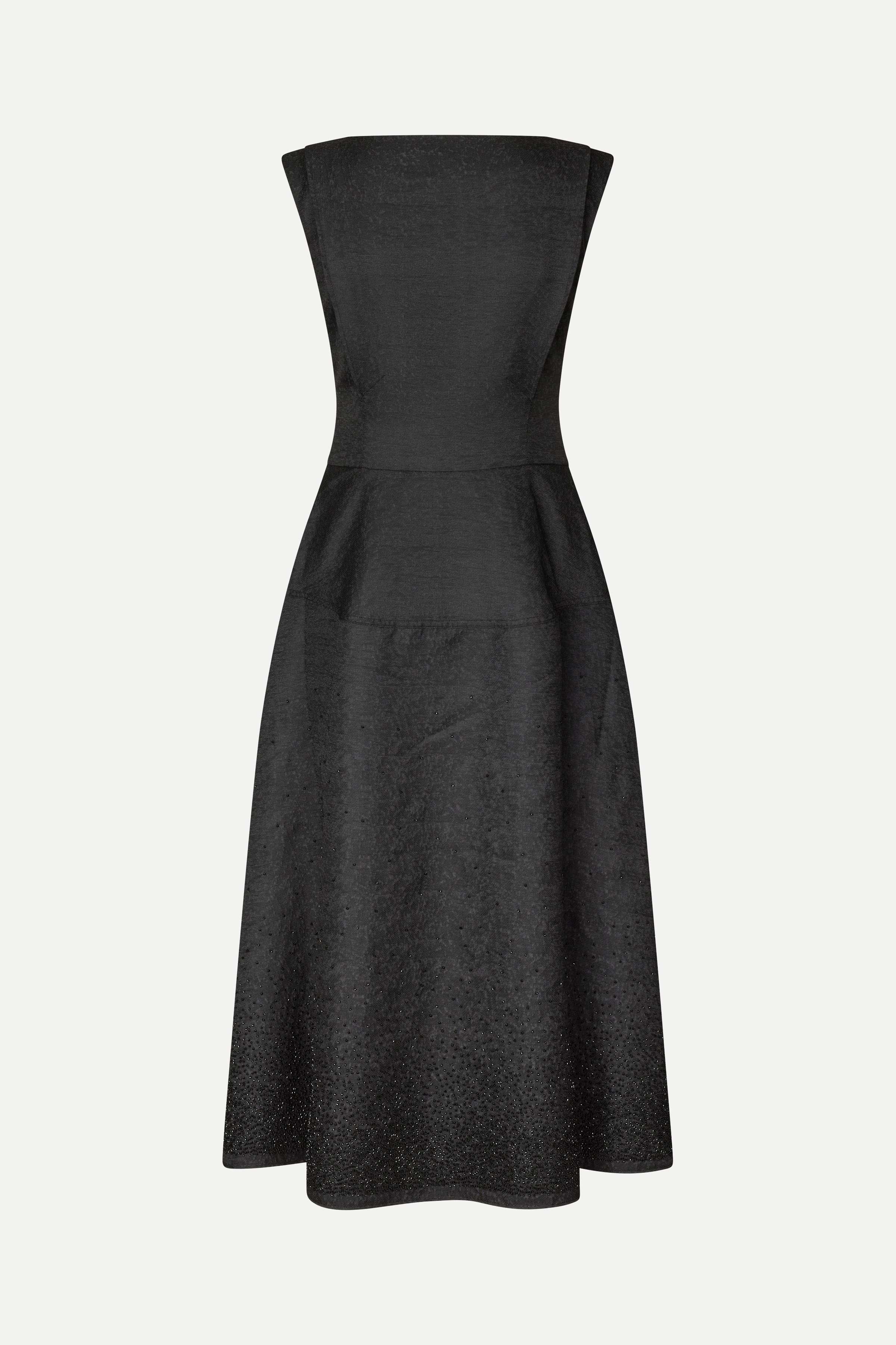 Sleeveless Boatneck Midi Dress - Gradient Beads - Image 2