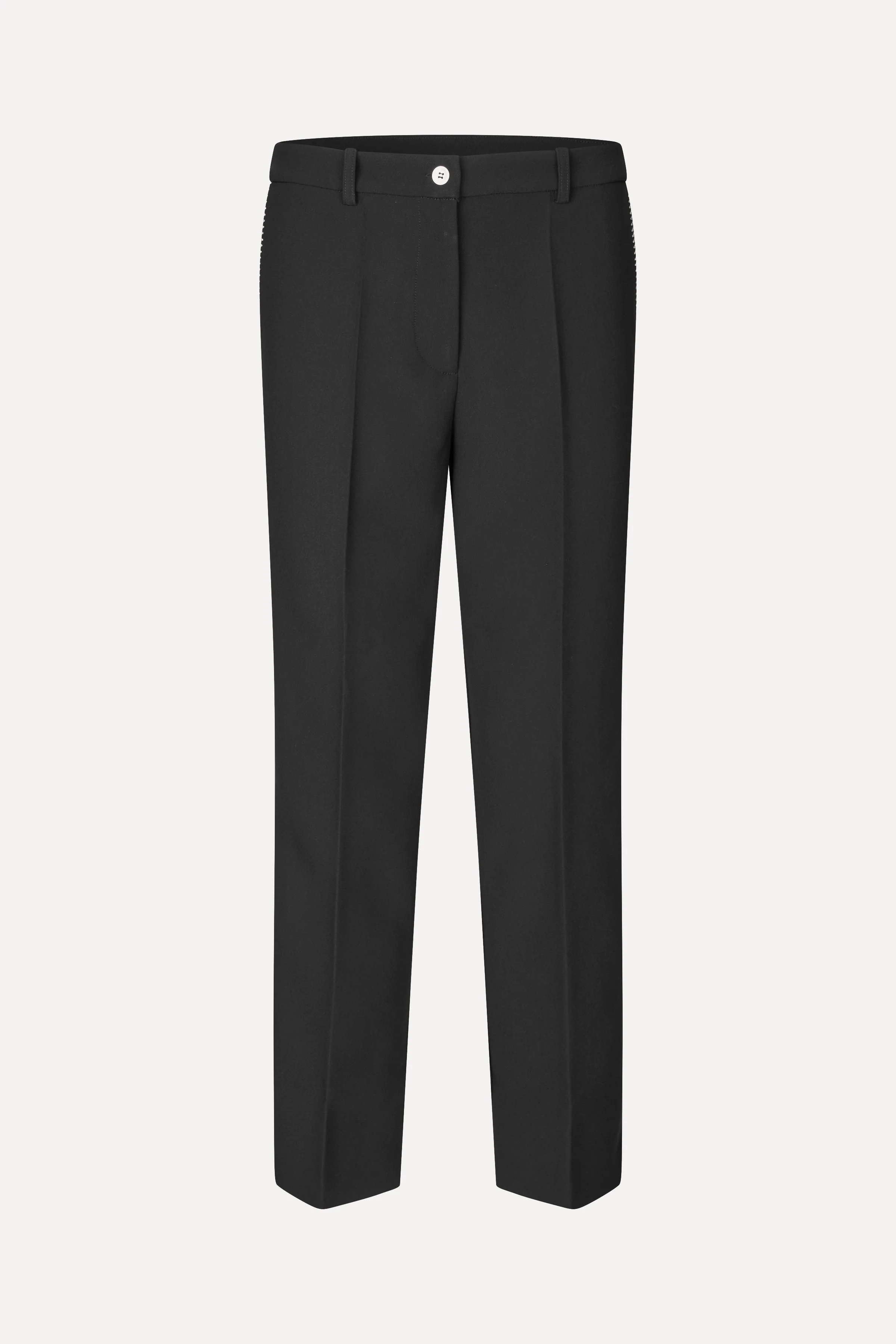 Straight Tailored Ankle Pants - Black - Image 3
